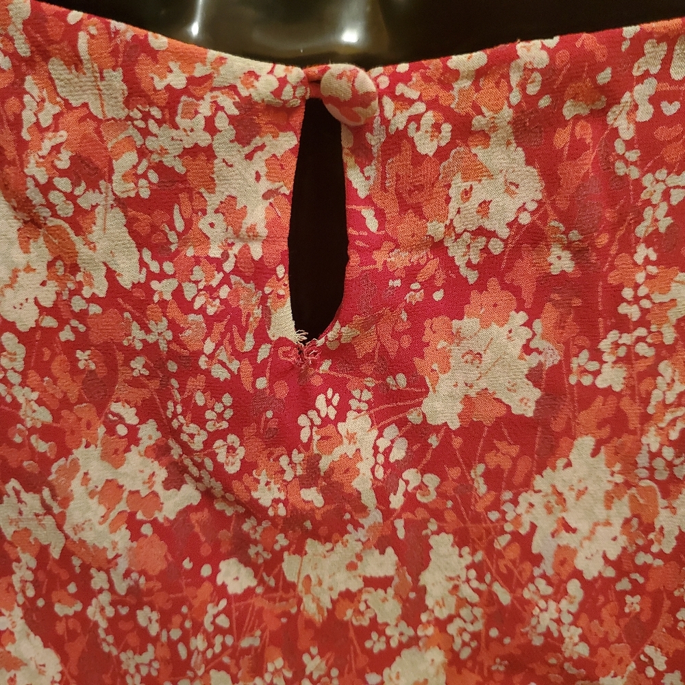 Jones of New York Rayon Dress Red Floral Large - Picture 4 of 5